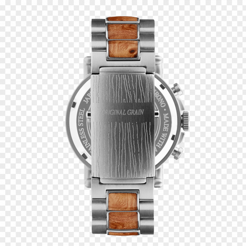 Sandal Wood Watch Strap Chronograph Bracelet Eco-Drive PNG