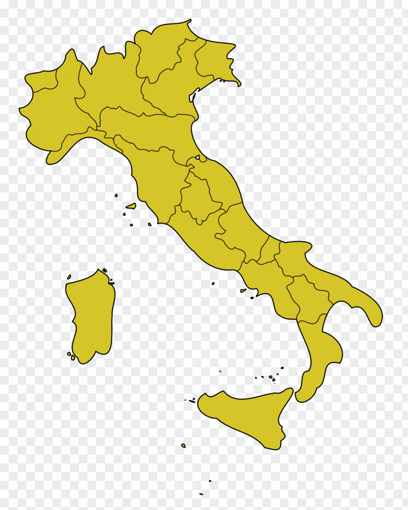 Simplified Map Regions Of Italy Blank PNG