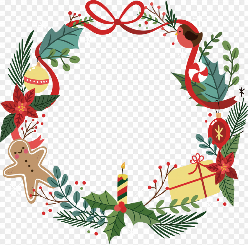 Lovely Christmas Garlands Decoration Santa Claus Ornament Gift PNG