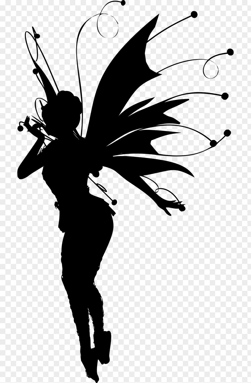 Plant Silhouette Wing Black-and-white PNG