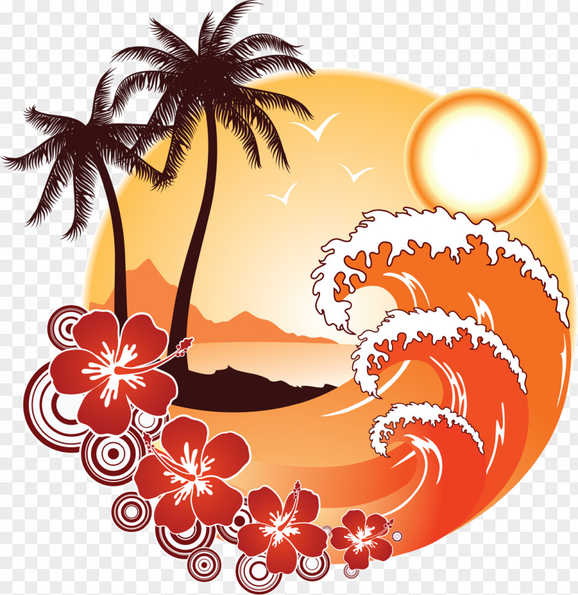 Summer Holiday Wind Wave Clip Art PNG