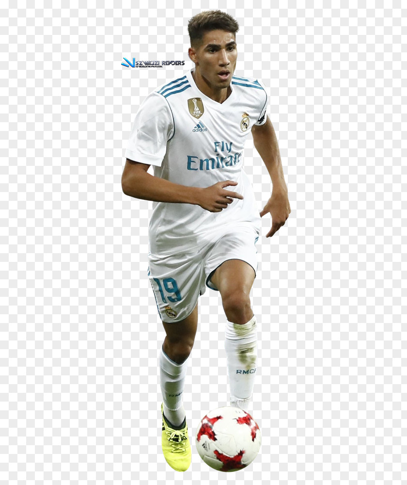 Achraf Hakimi Jersey Soccer Player Real Madrid C.F. PNG