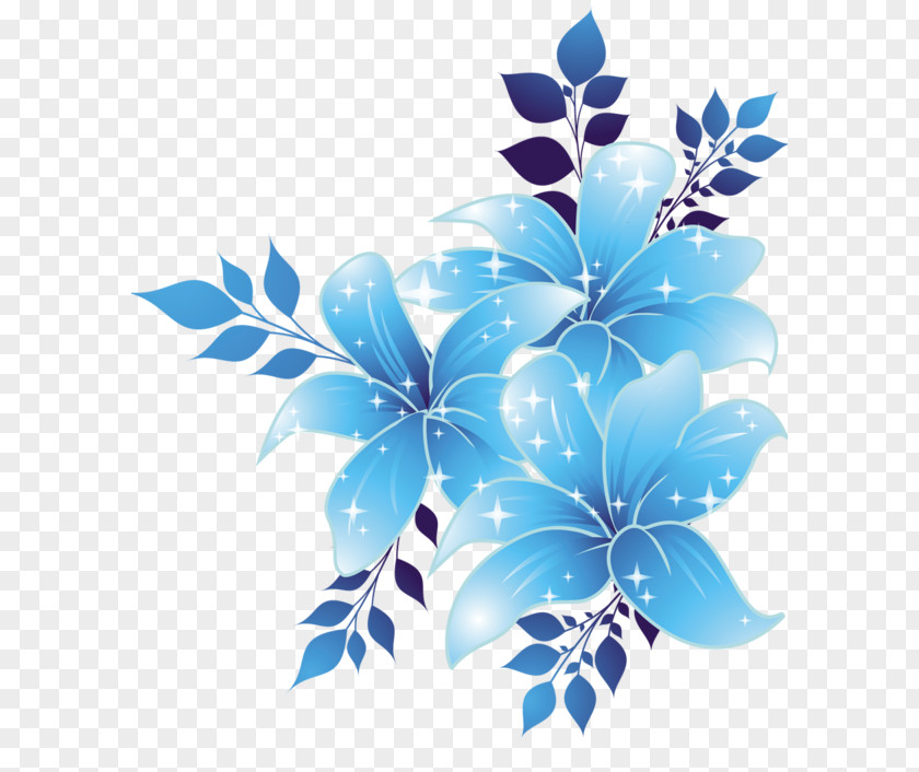Blue Flower Border Clip Art PNG