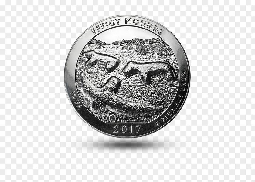 America The Beautiful Effigy Mounds National Monument Coin Silver Hot Springs Park Yellowstone PNG