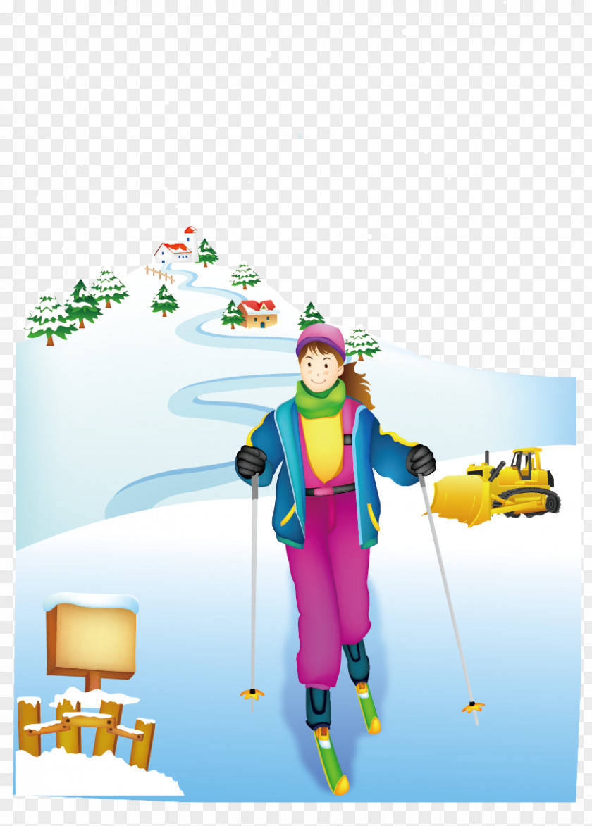 Snow Ski Winter Tourism Creatives Skiing Adobe Illustrator PNG