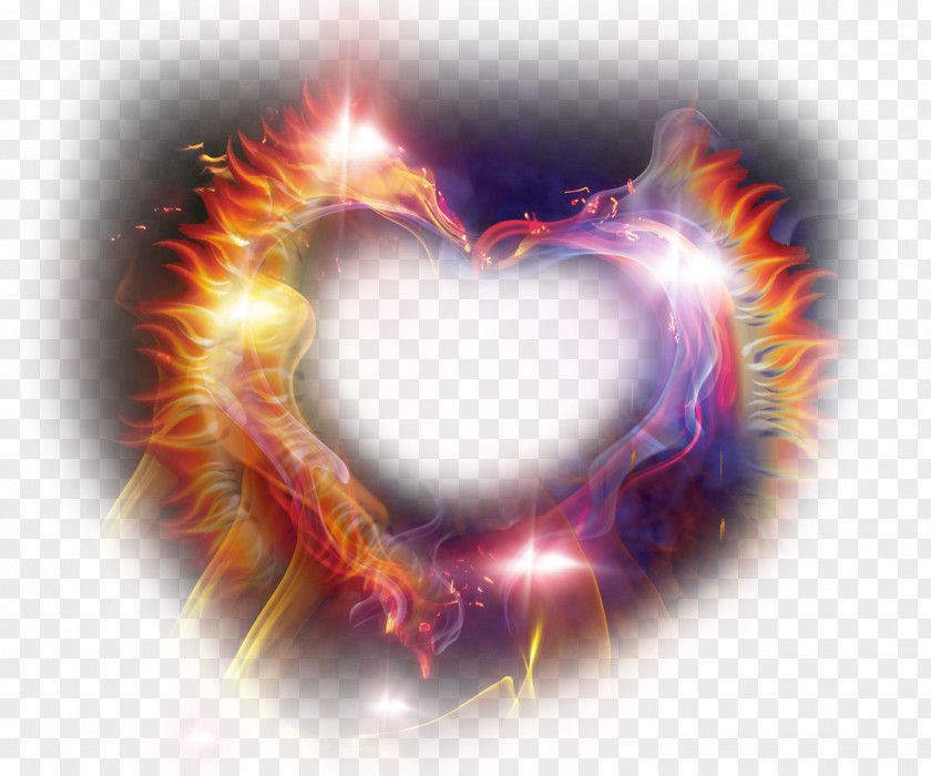 Heart-shaped Luminous Flame Ring Of Fire Combustion PNG