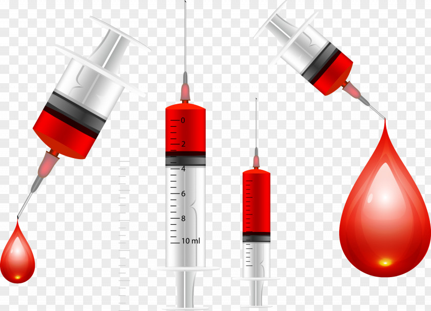 Color Needle With Blood Drop Syringe Test Stock Photography PNG