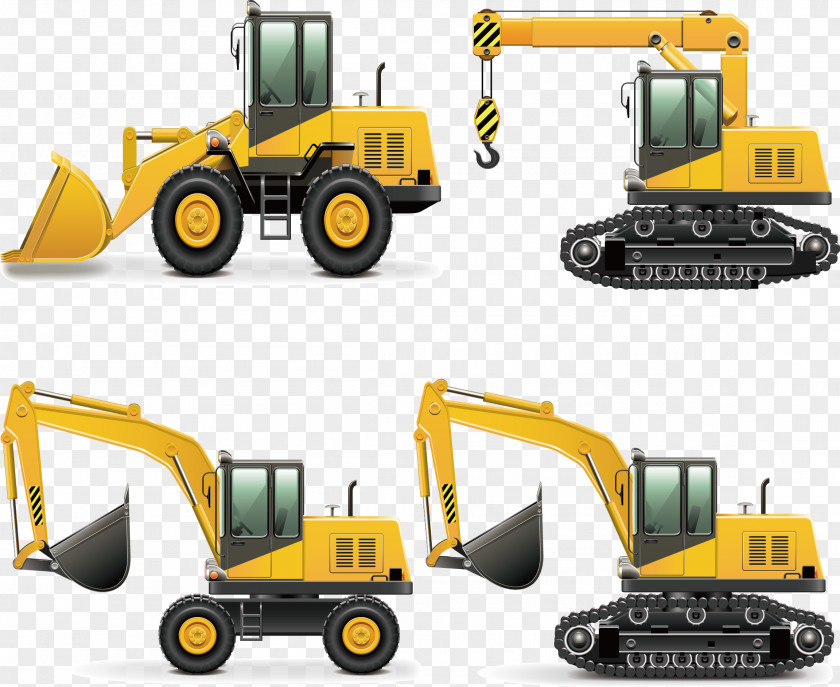 Cranes Bulldozers Digging Machine Heavy Equipment Architectural Engineering Bulldozer PNG