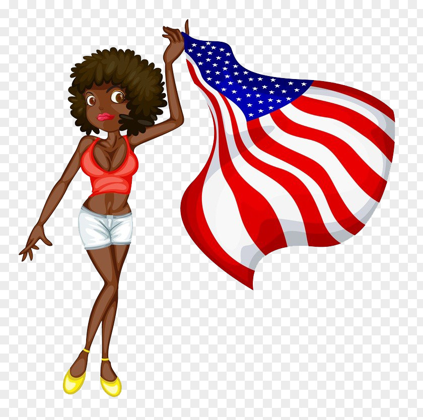 People Take The Flag Royalty-free Illustration PNG