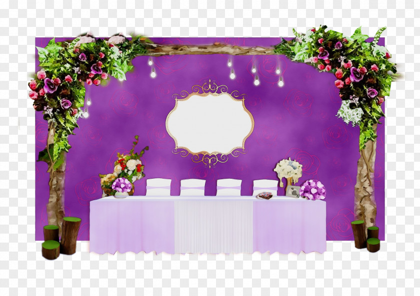 Stage Rectangle Floral Wedding Invitation Background PNG