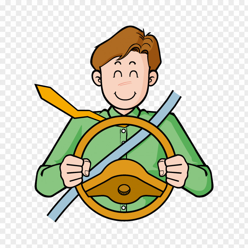 Take The Steering Wheel Of Man Driver Cartoon Poster PNG