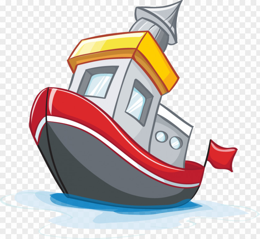 Vector Cartoon Yacht Sea Clip Art PNG