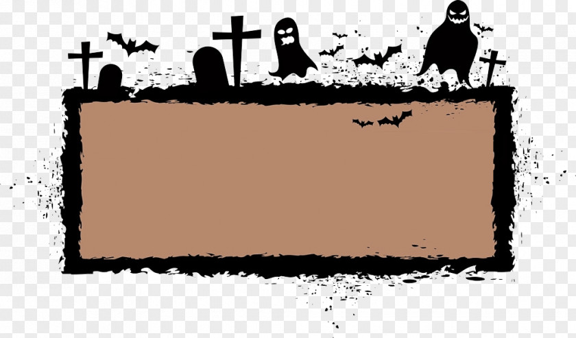 Brown Cartoon Cemetery Border Texture Halloween Jack-o-lantern PNG