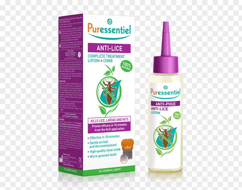 Lice Head Louse Puressentiel Anti-Lice Lotion Comb PNG