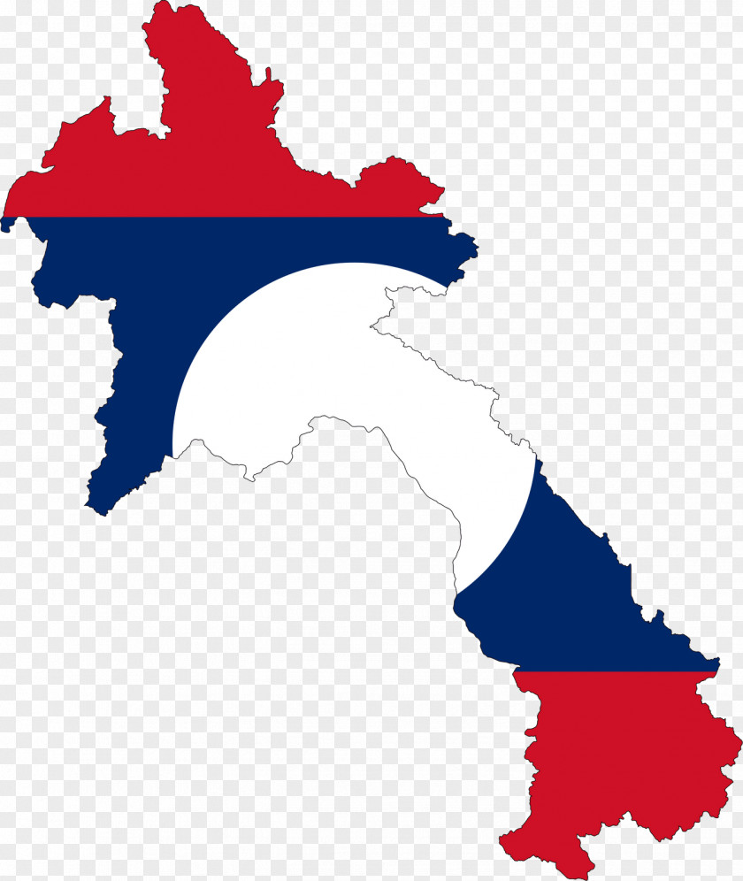 Map Flag Of Laos Vector PNG