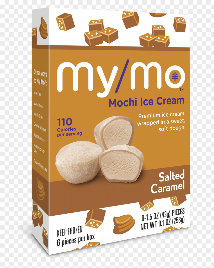 Salted Caramel Mochi Ice Cream Milk Substitute PNG