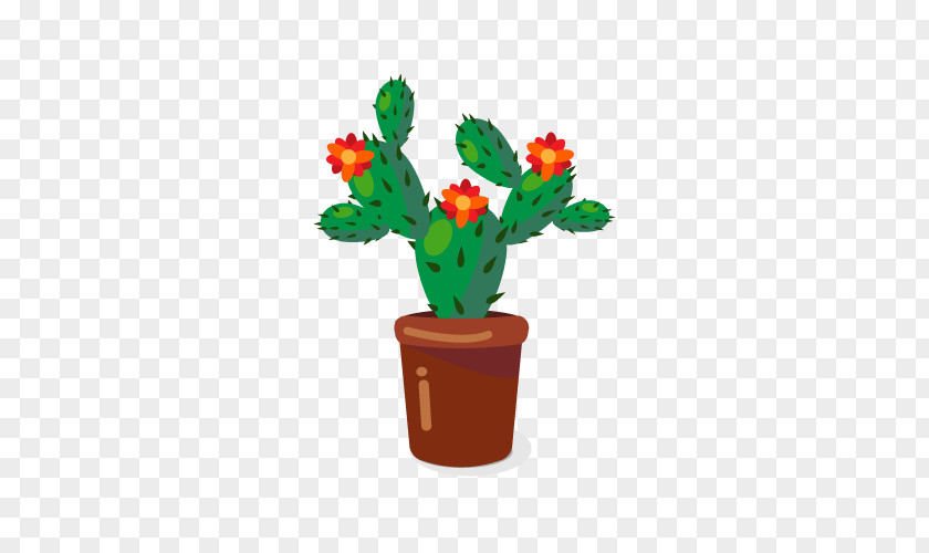 Vector Cactus Cactaceae Flowerpot Plant PNG