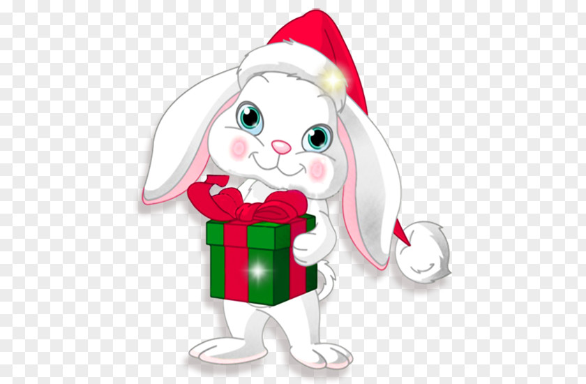Christmas Gift Santa Claus Rabbit Clip Art PNG