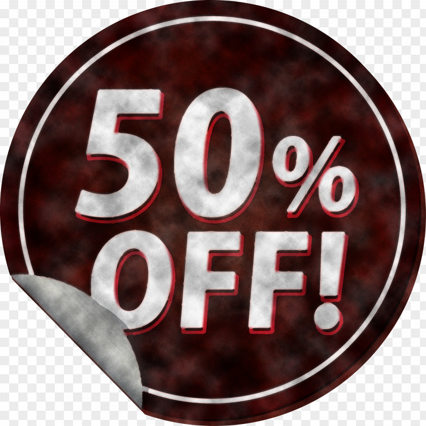 Discount Tag With 50% Off Label PNG