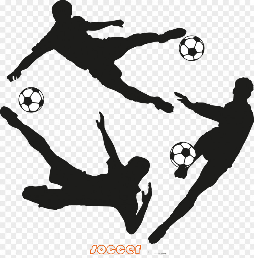 3 Football Players Silhouette Player Logo PNG