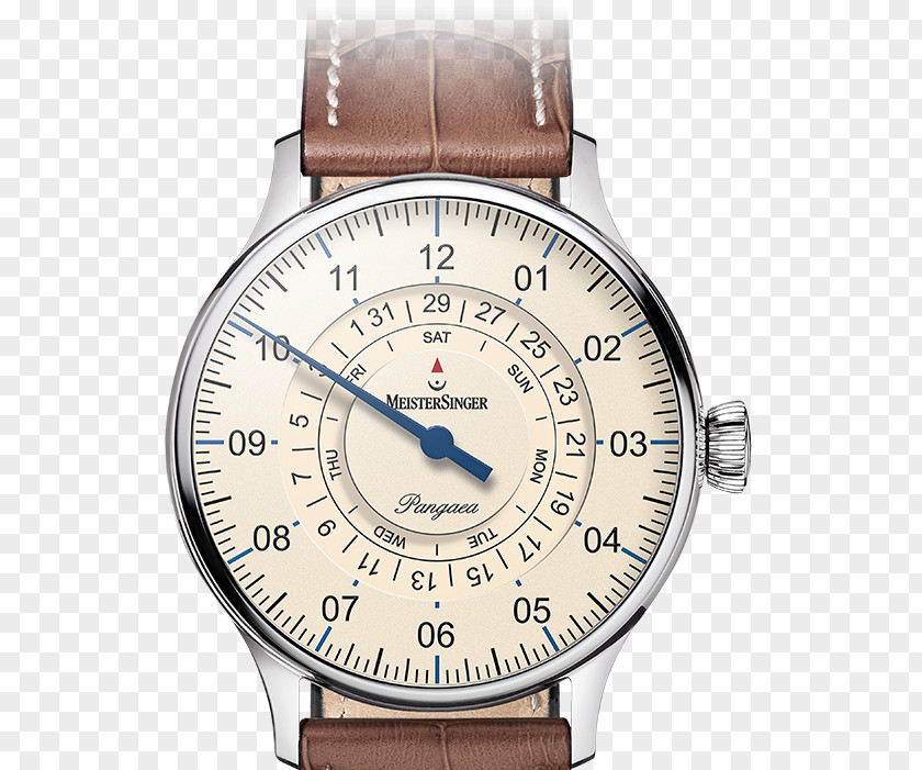 Daylight Savings Time Clock Automatic Meistersinger Pangaea PM903 Watch MeisterSinger Day Date PNG