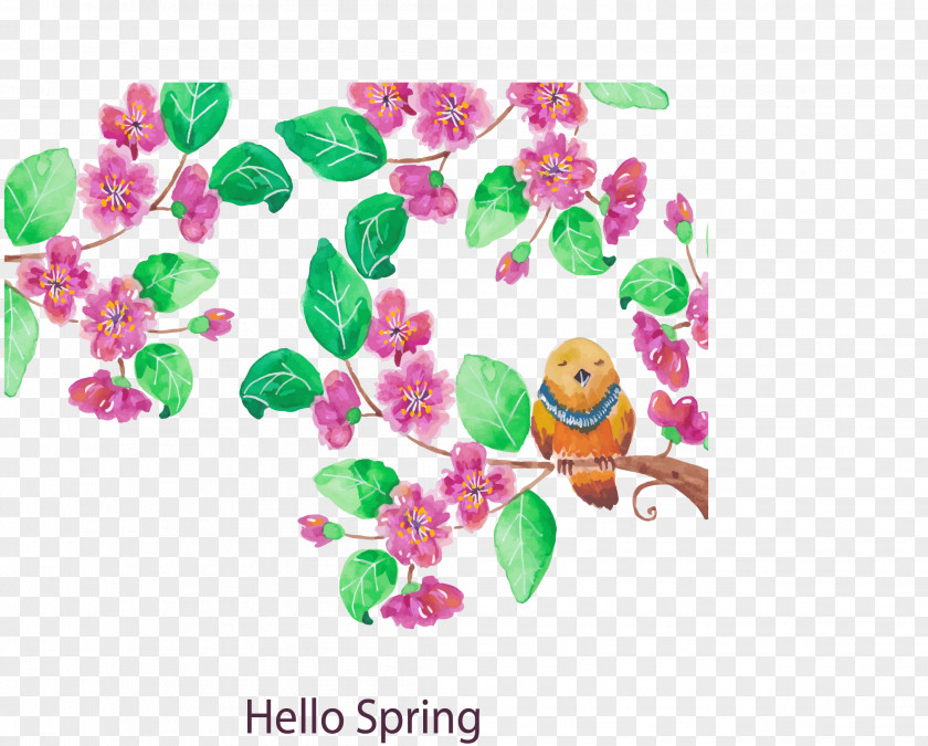 Hello Chinese Painting In Spring Adobe Illustrator Clip Art PNG