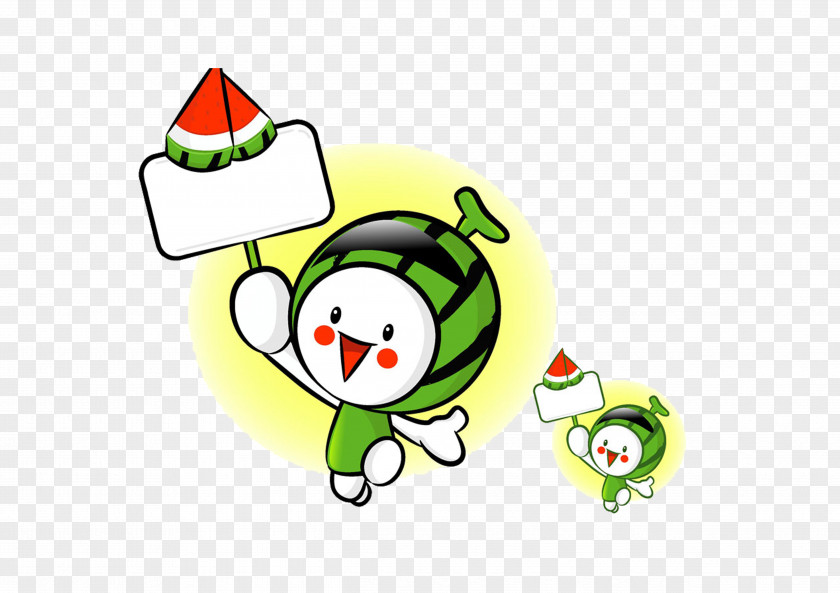 Lovely Watermelon Brothers Auglis Cartoon Illustration PNG