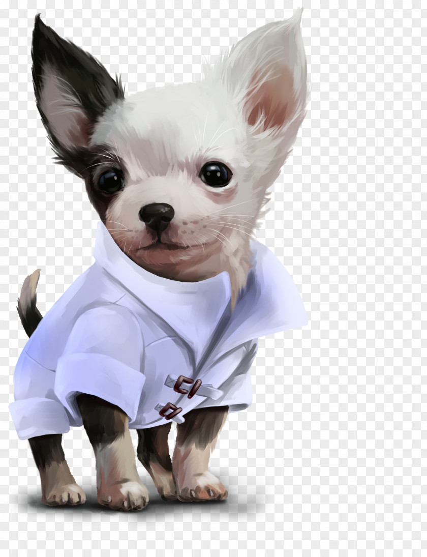 Puppy Chihuahua Dog Breed Painting Image PNG