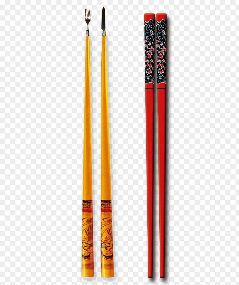 Yellow Knife And Fork Chopsticks Tableware PNG