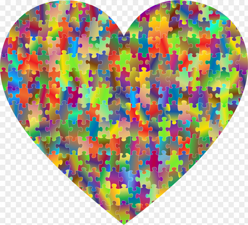 Colorful Heart Jigsaw Puzzles Clip Art PNG