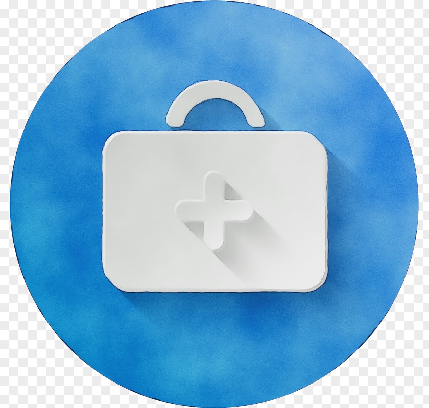 Lock Symbol Blue Turquoise Circle Cloud Plate PNG