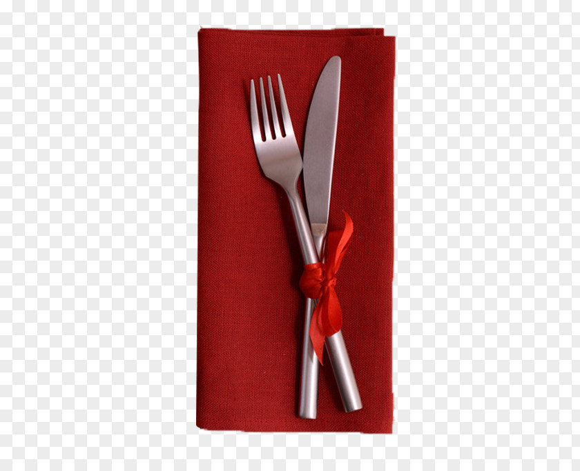 Cloth Silverware Fork Knife Spoon Cutlery PNG