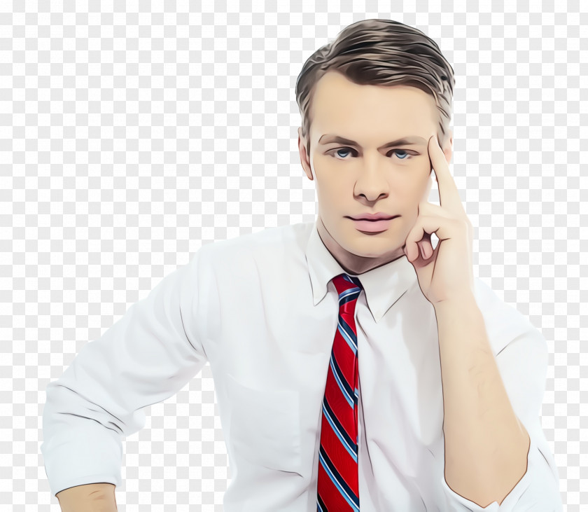 Businessperson Gesture Tie Chin Nose Male Forehead PNG