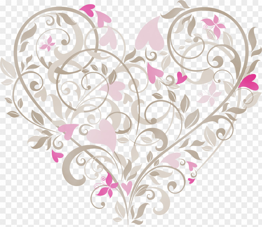 Plant Visual Arts Pink Heart Pattern Leaf PNG