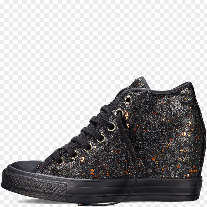 Sequin Converse Chuck Taylor All-Stars Sports Shoes LUX Mid 550671C Dahlia/Black/Egret Hidden Platform Wedge W PNG