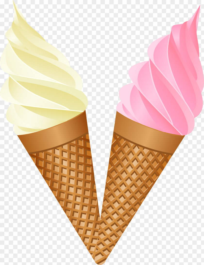 Vector Painted Cones Ice Cream PNG