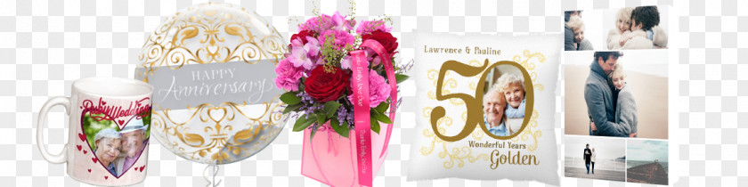 Anniversary Card Floral Design Cut Flowers Shoe Pink M PNG