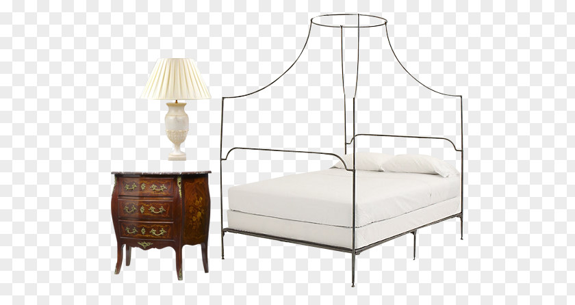 Canopy Bed Frame Table Mattress PNG