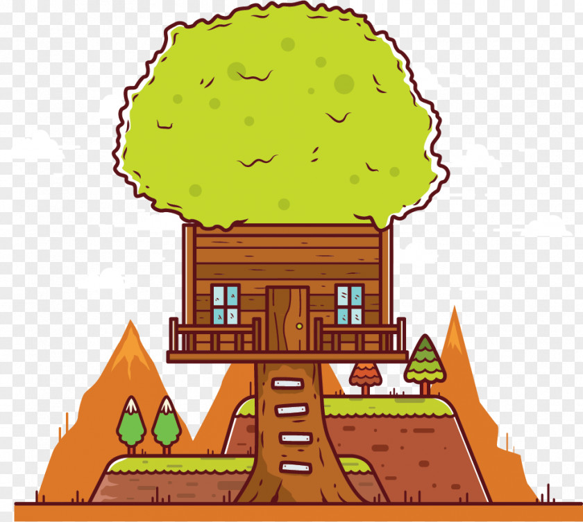 Vector Tree House Clip Art PNG