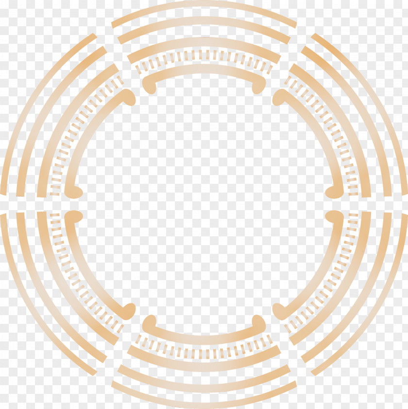 Line Circle Beige PNG