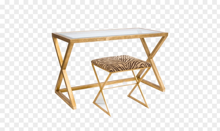 Live Edge Desk Writing Gold Glass Table PNG