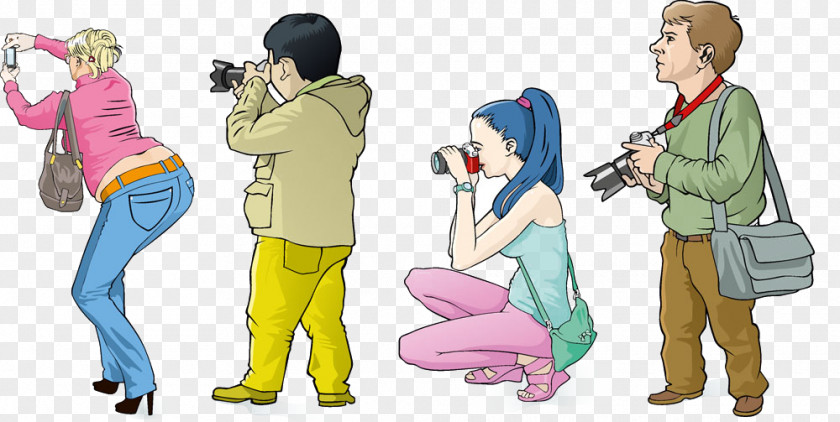 Photographer Working Chart Cartoon Illustration PNG