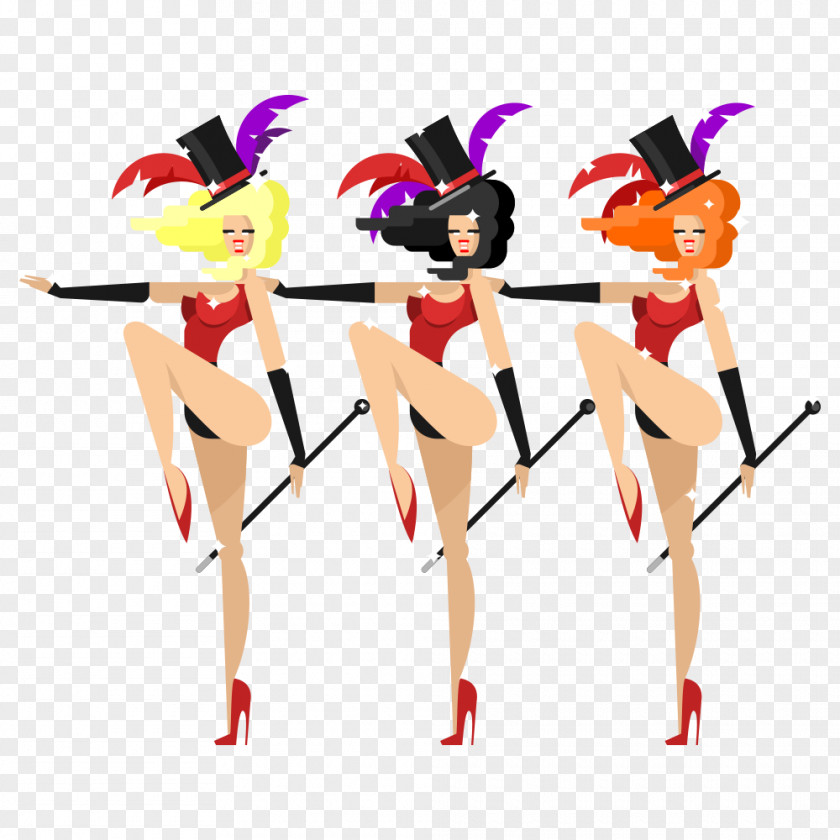 Foreign Cheerleaders Cabaret Stock Illustration Photography PNG