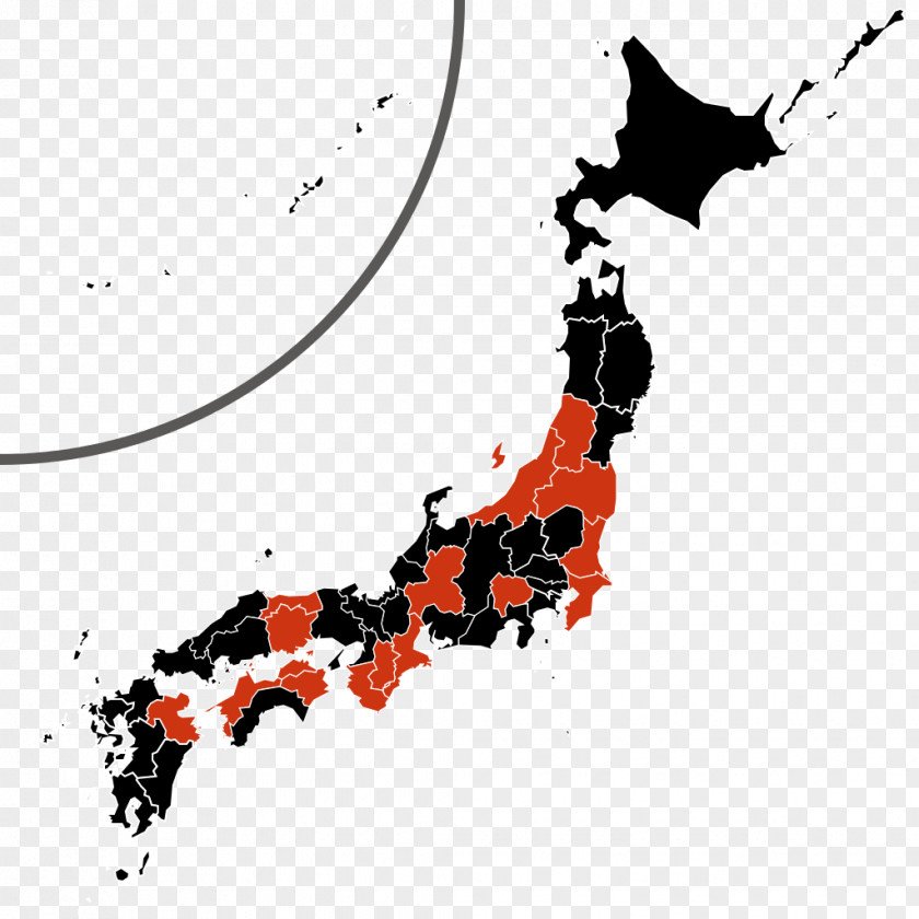 Japan Map Prefectures Of Royalty-free PNG