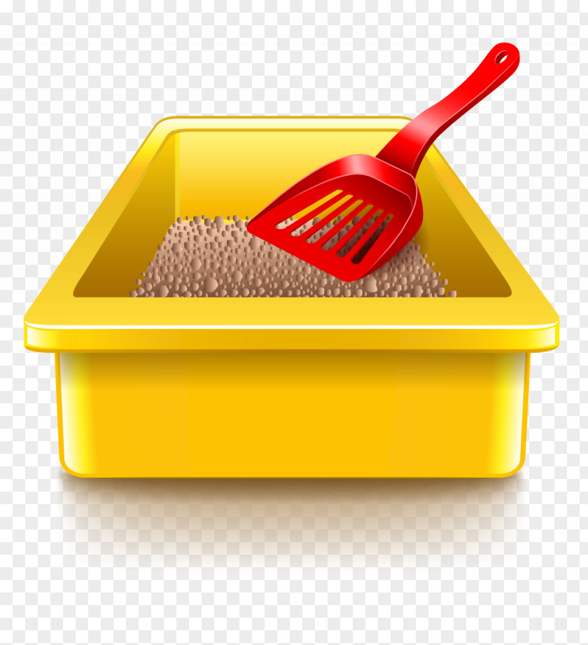 Yellow Cartoon Cat Litter Icon PNG