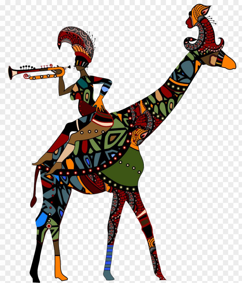 Giraffe Cartoon Dance Illustration PNG