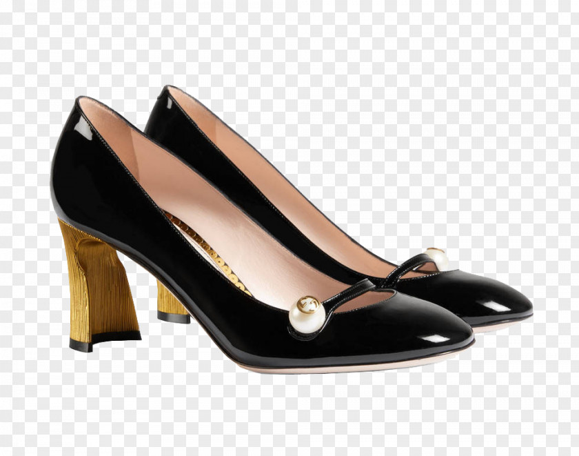 Gucci Heels Black Pearl High-heeled Footwear Court Shoe Kitten Heel PNG