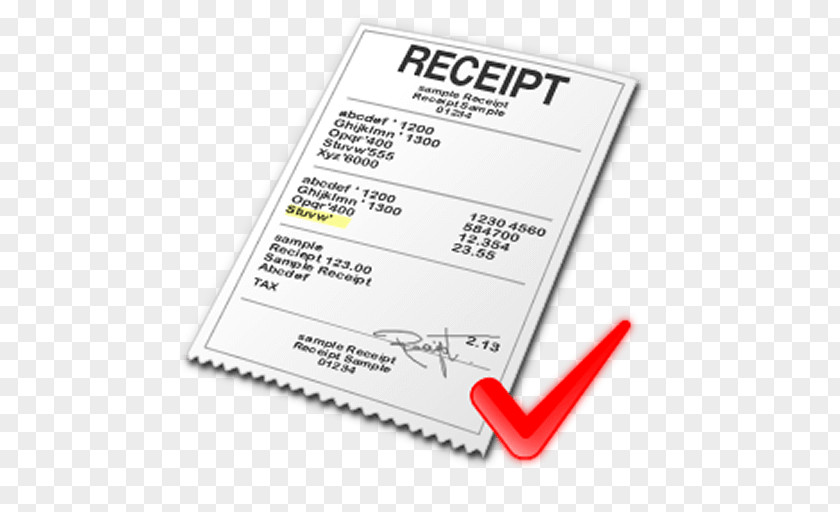 Receipt Invoice Payment Money Tax PNG