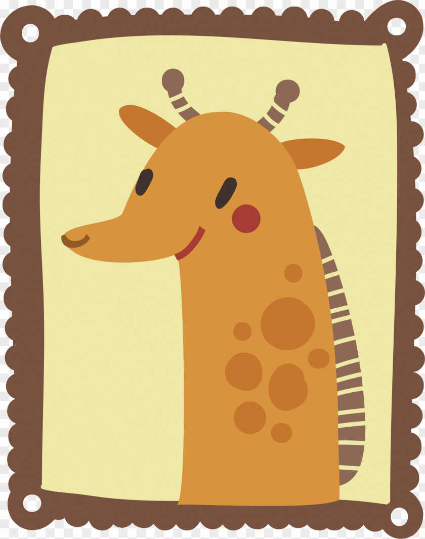 Cartoon Giraffe Vector Drawing Illustration PNG