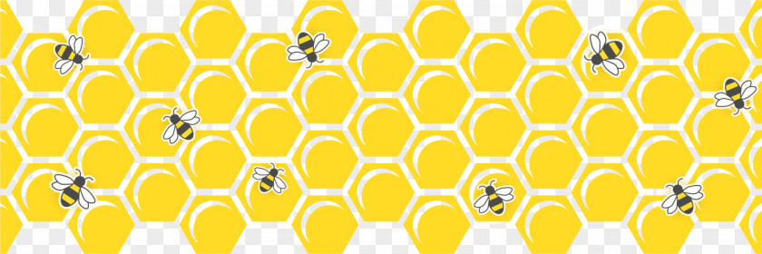 Hand-painted Yellow Honeycomb Bee Honey Hexagon PNG